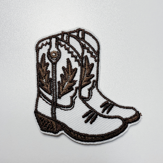 2" Cowboy Boots in BROWN - Embroidered Hat Patch