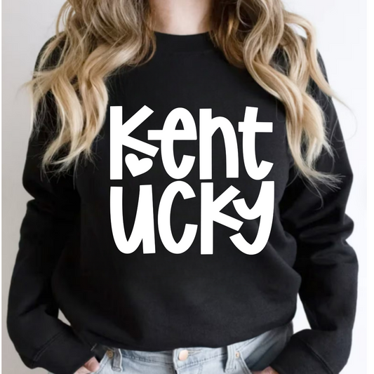 (shirt not included) Kentucky Heart in White- Screen print Transfer