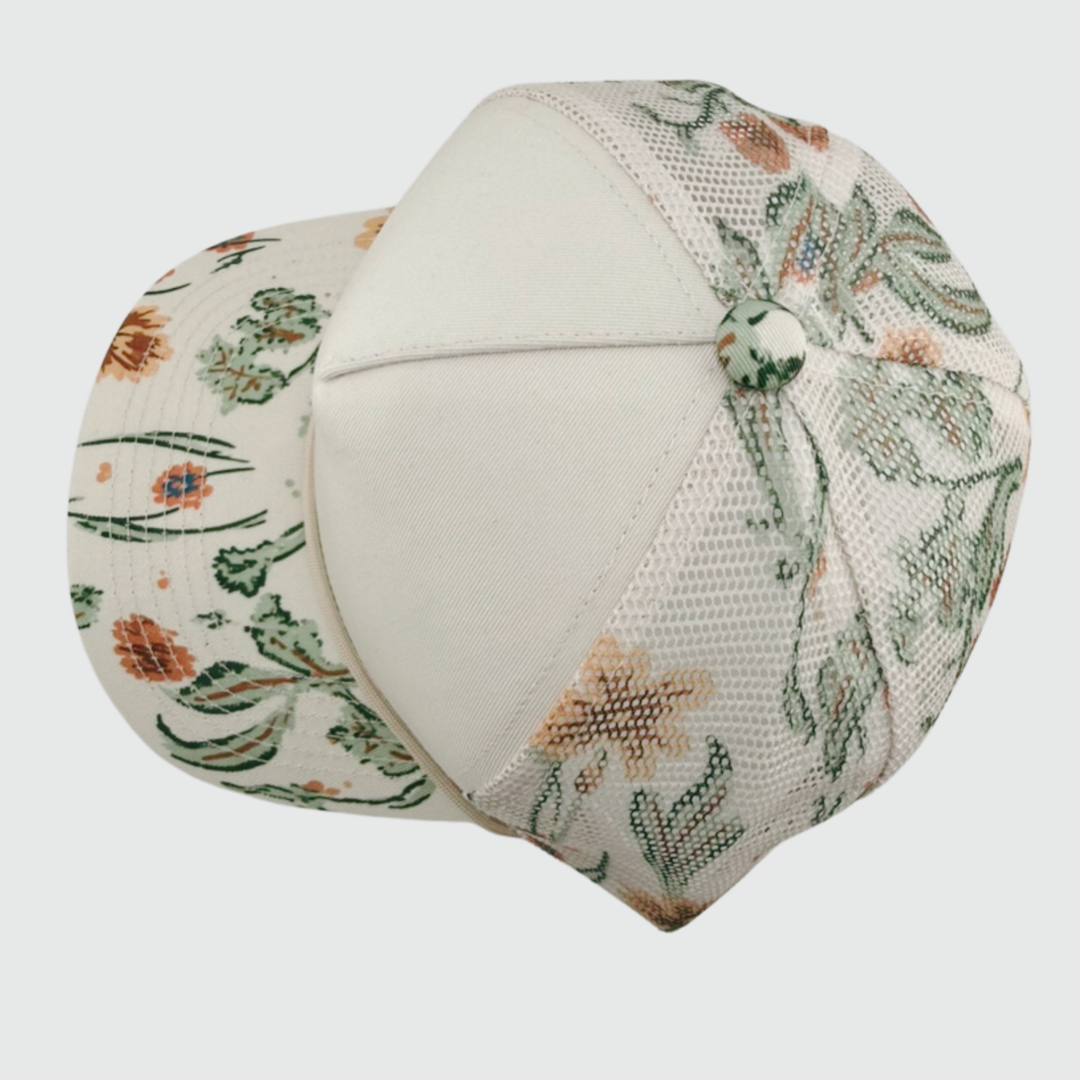 TEELUX - Cotton Structured Hat Blank -  SNAP BACK W MESH  - FLORAL