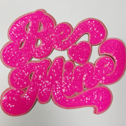 10.5” Be Mine in Hot Pink - Sequin Patch