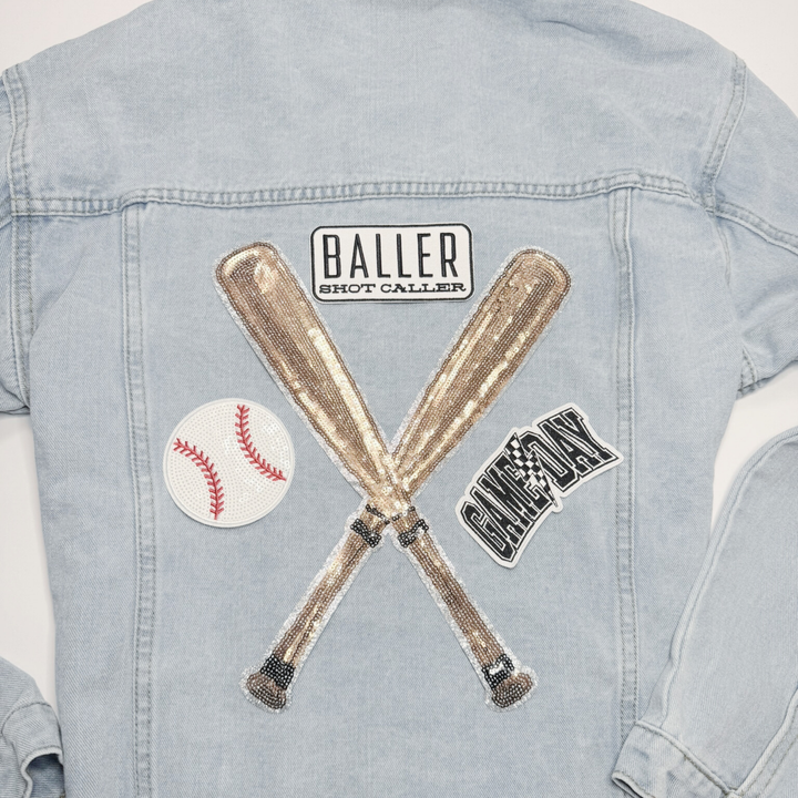 11” Baseball Bats  - Sequin Patch