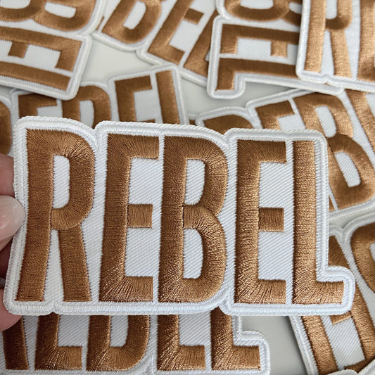 4" REBEL - Embroidered Hat Patch