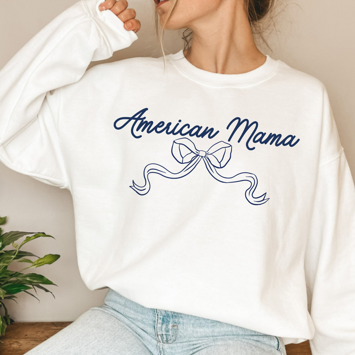 (Shirt not included) American Mama or American Mini - Navy Blue  Screen print Transfer
