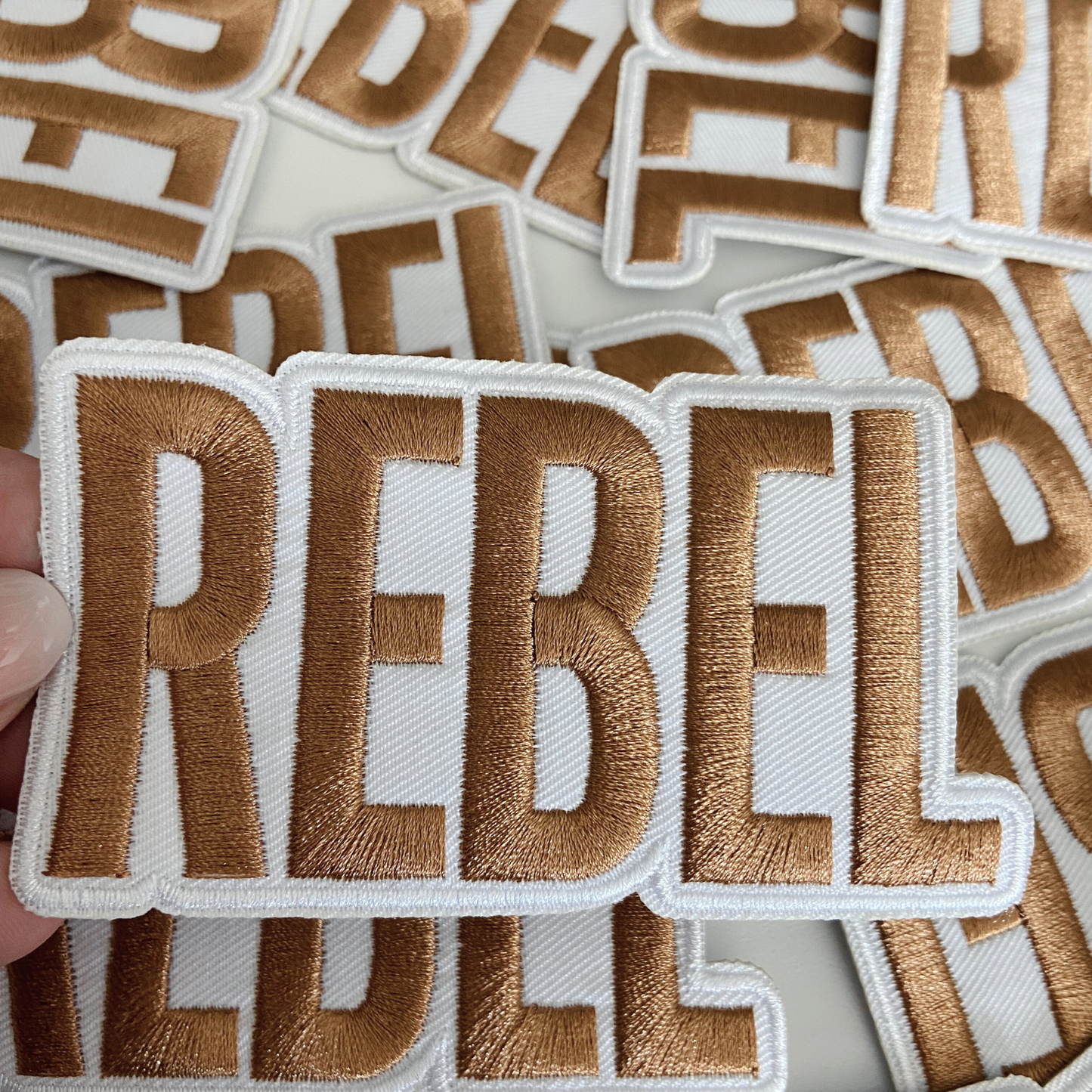 4" REBEL -  Embroidered Hat Patch