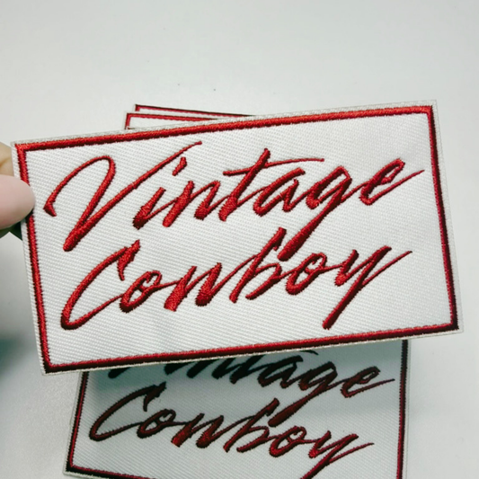 4" Vintage Cowboy  -  Embroidered Hat Patch