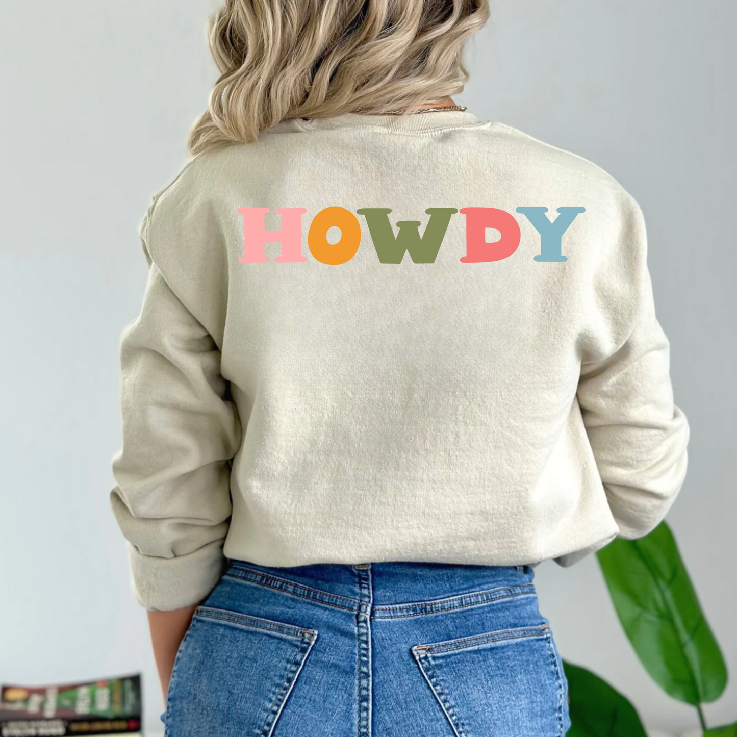 (shirt not included) HOWDY in multicolor - Matte Clear Film Transfer