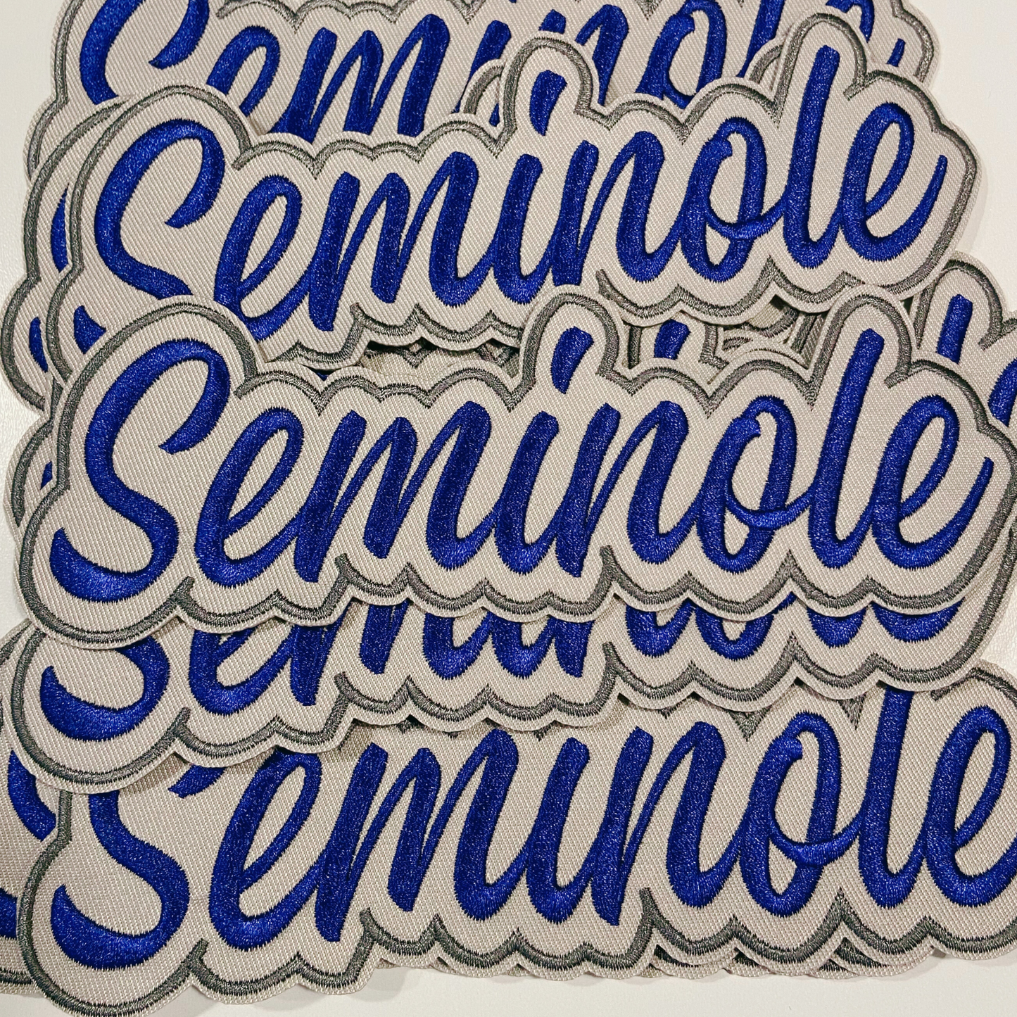 7"  Seminole Navy Blue & Gray -  Embroidered  Patch