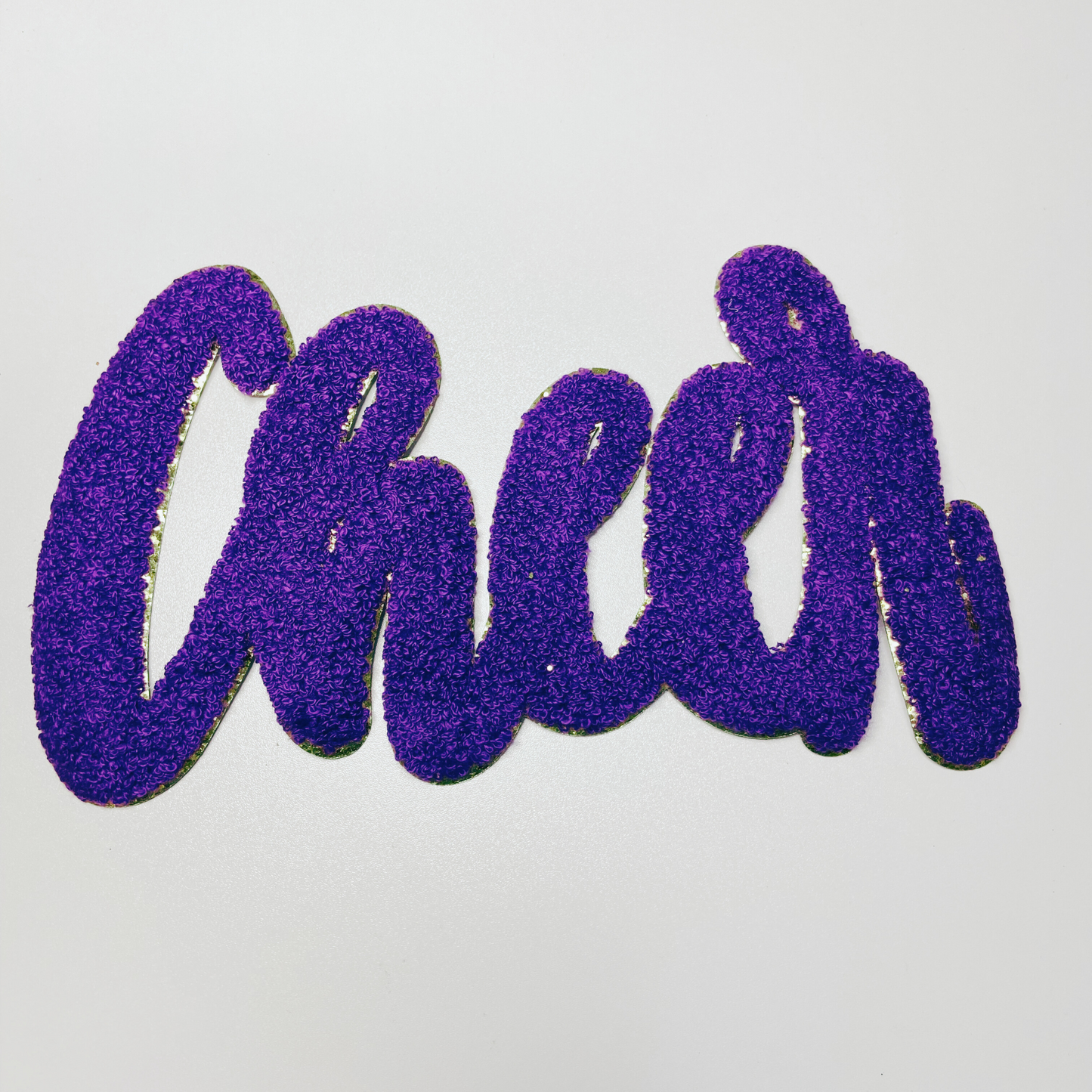 CHEER in Purple, Green or Orange 10.5" wide - Chenille Patch