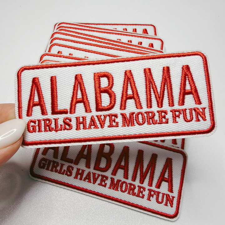 3.5" ALABAMA Girls Have More Fun  -  Embroidered Hat Patch