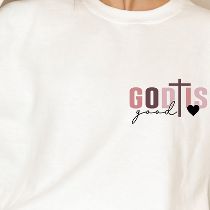 (shirt not included)  God is Good +  Optional Pocket  - DTF  ( COLD PEEL)