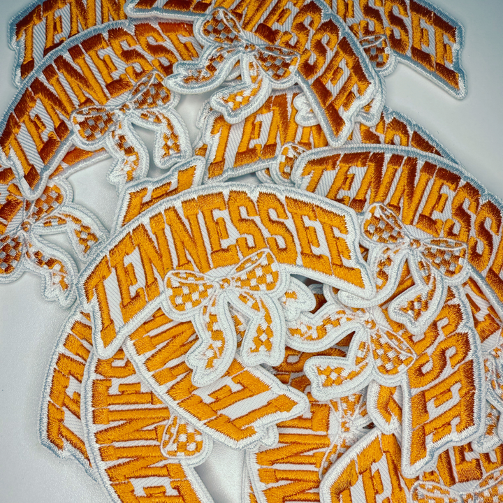 3" TENNESSEE w BOW -  Embroidered Hat Patch