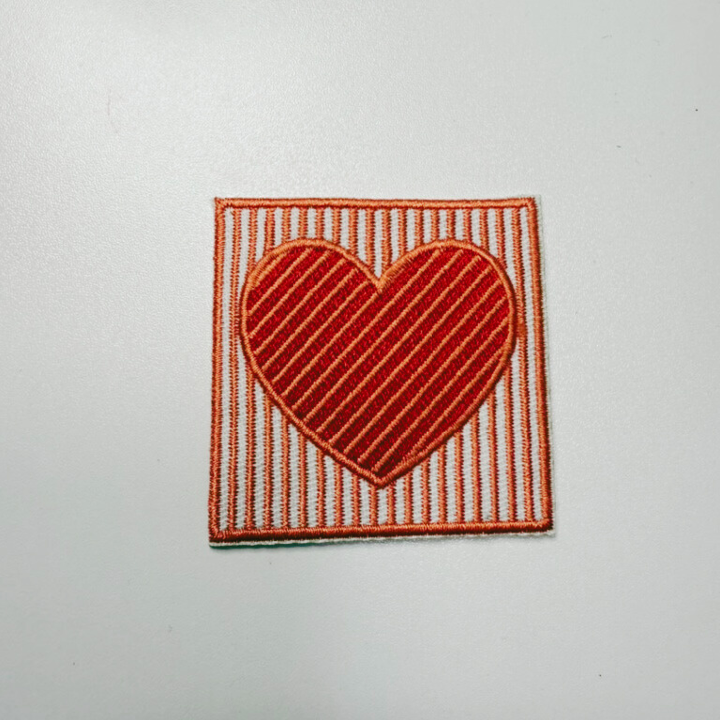 2.5" striped Heart -  Embroidered Hat Patch