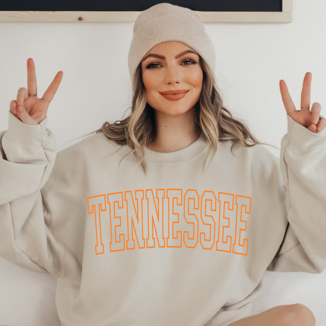 (shirt not included) TENNESSEE Varsity in Bright Orange -  Screen print Transfer