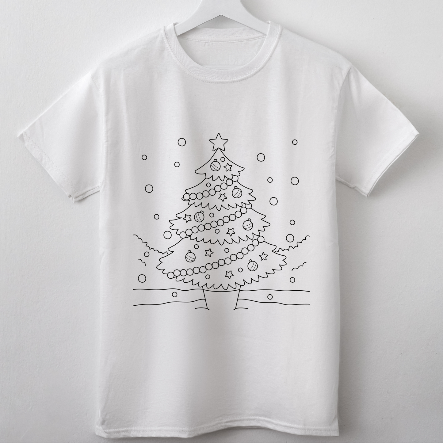 (shirt not included)  8" Christmas Tree in Black- Screen print Transfer