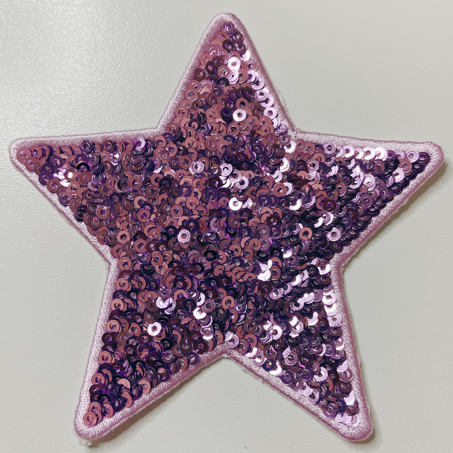 4" Purple Star - Sequin Embroidered Hat Patch