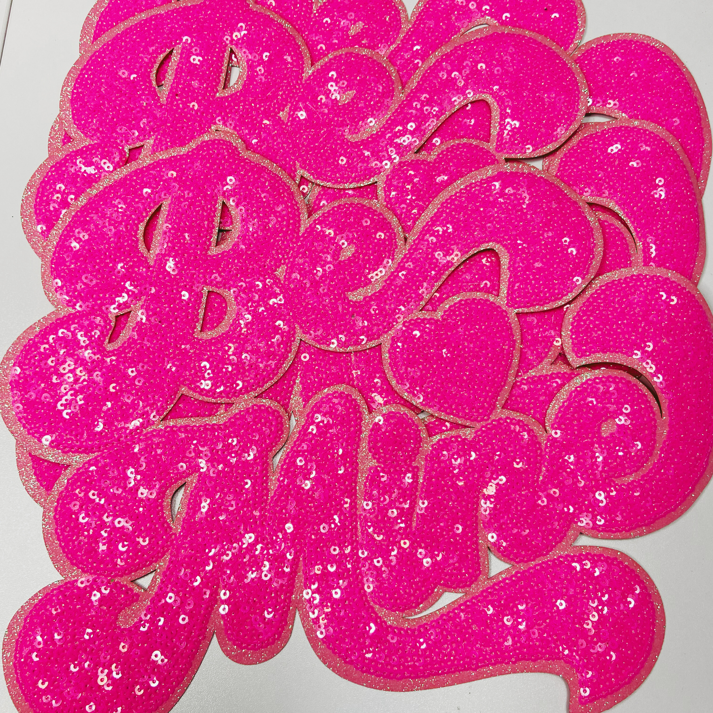 10.5” Be Mine in Hot Pink - Sequin Patch