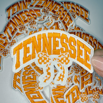 3" TENNESSEE w BOW -  Embroidered Hat Patch