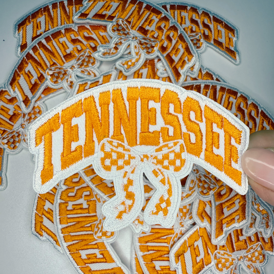 3" TENNESSEE w BOW -  Embroidered Hat Patch