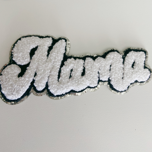 5" MAMA in patch in WHITE - Chenille Patch / HAT patch