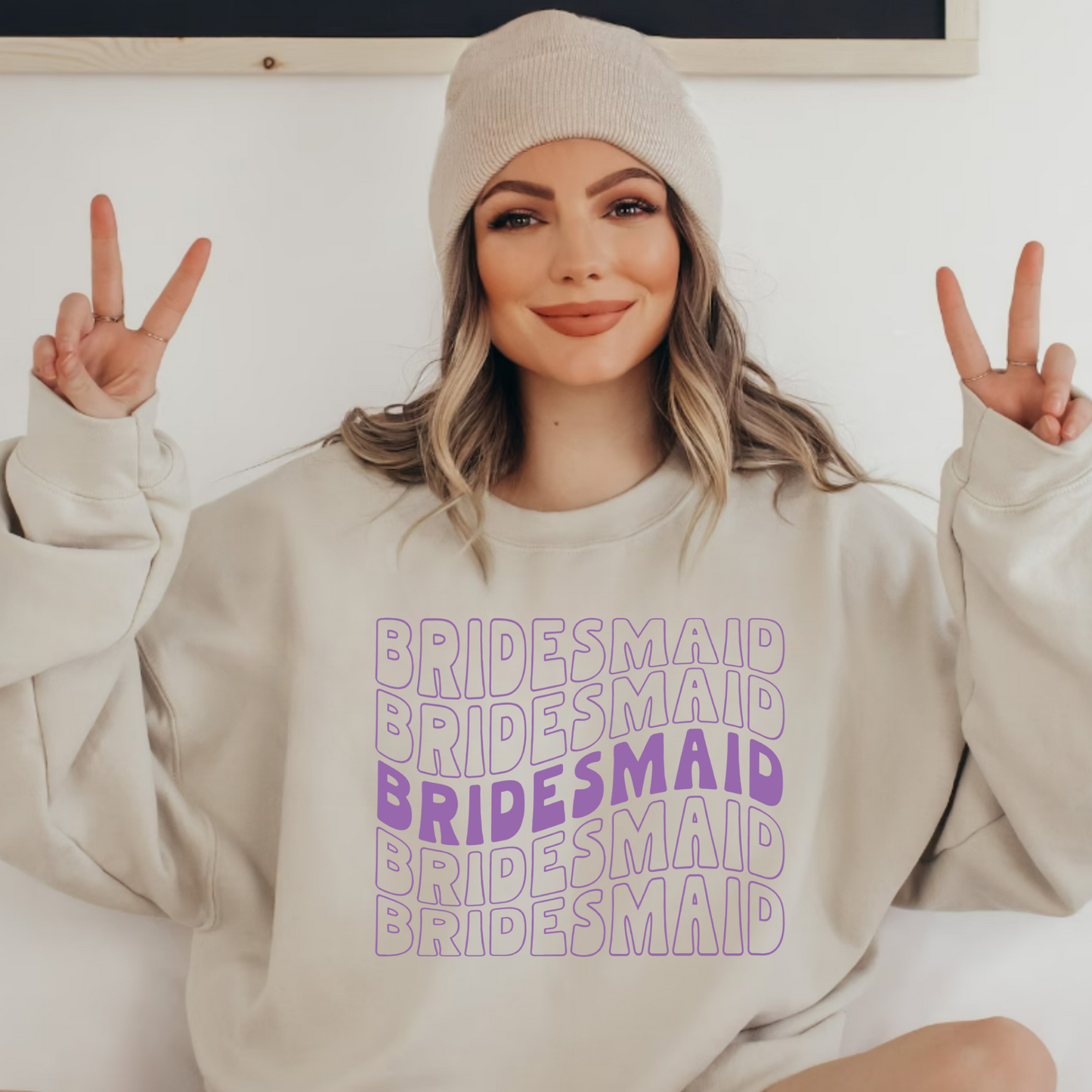 (shirt not included) Bridesmaid in Metallic Purple  - Screen print Transfer