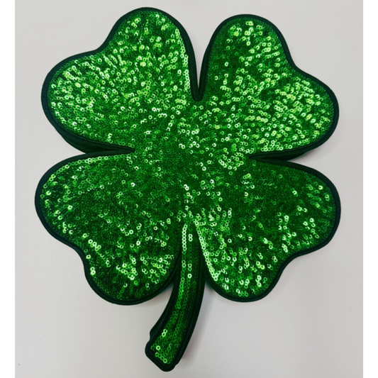 11” Four Leaf Clovers - Sequin Patch