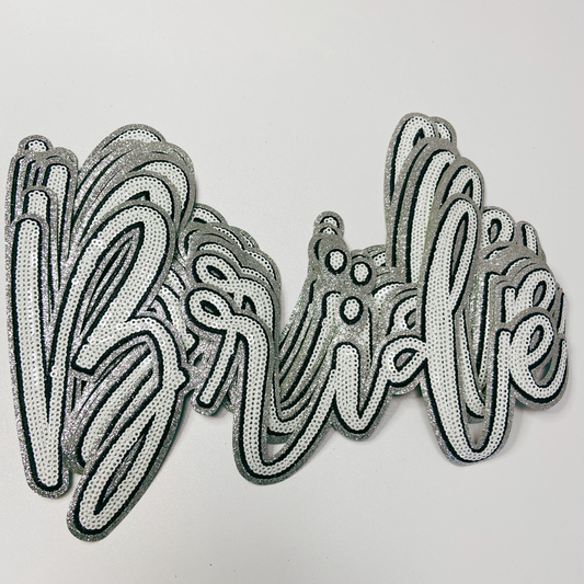 10" Bride in white & Black - Sequin Patch