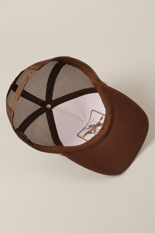 Howdy Cowboy  - Embroidered Hat BROWN