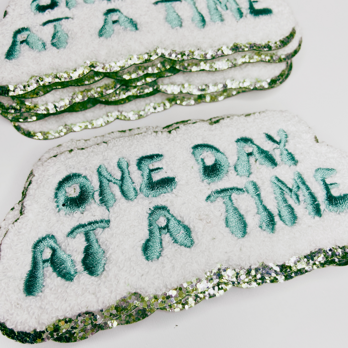 4” One Day at a Time with Embroidery detail - Chenille Patch