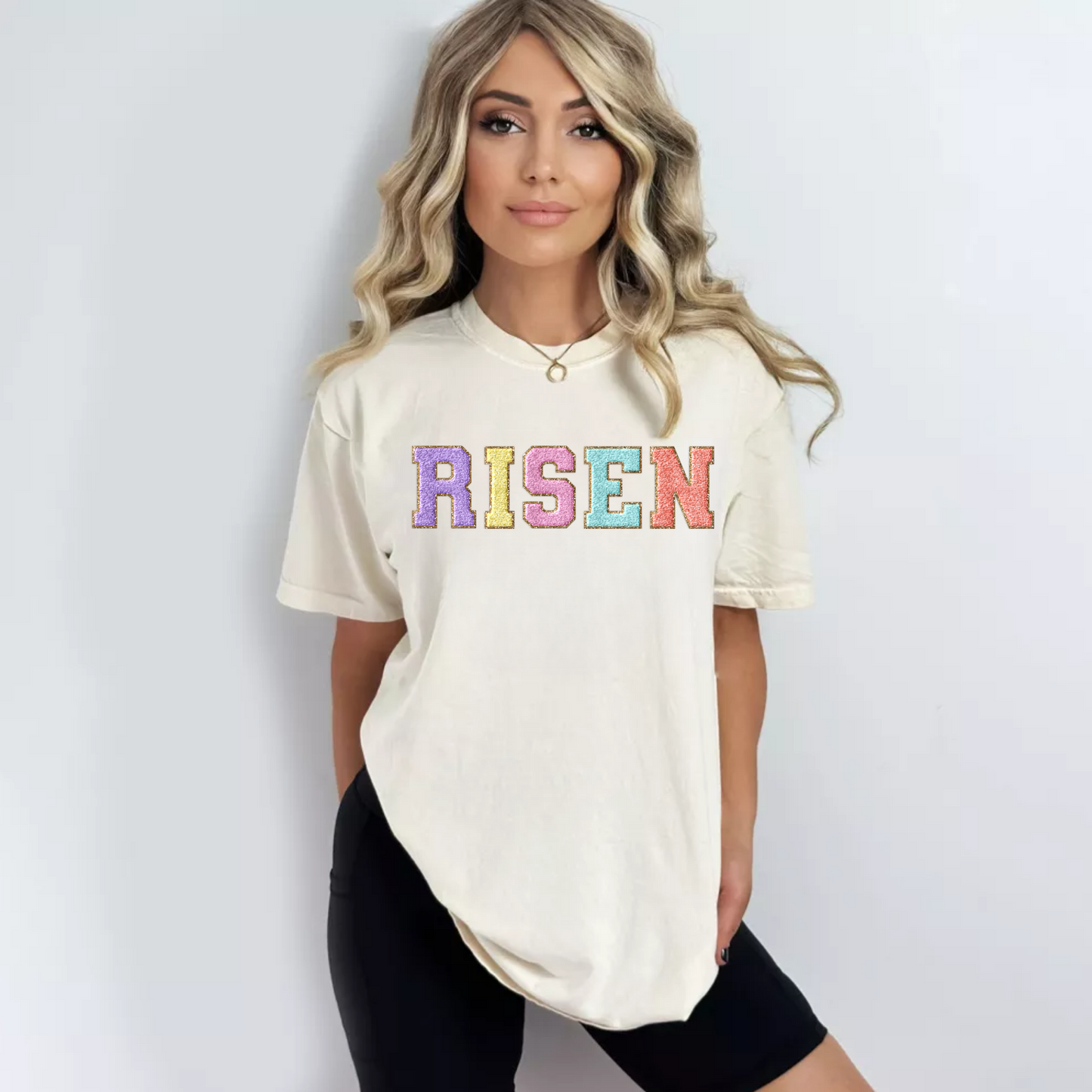 (Shirt not included) Faux Patch - RISEN -  Matte Clear Film Transfer