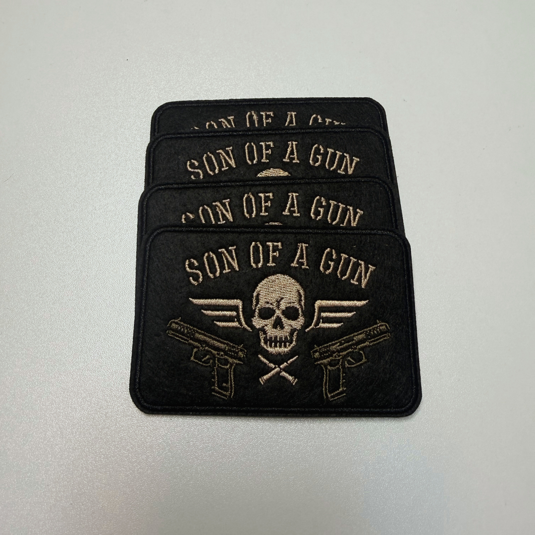 3.5" Sun of a Gun  -  Embroidered Hat Patch