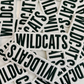 4" WILDCATS White and Black  -  Embroidered Hat Patch