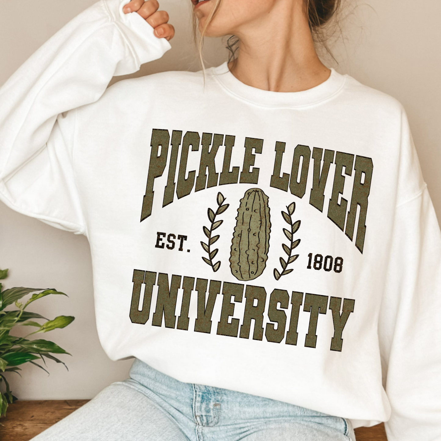 (Shirt not included) Pickle Lover University -  Matte Clear Film Transfer