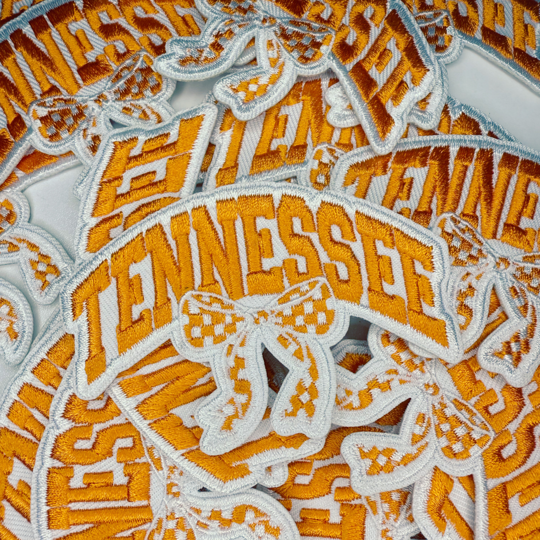 3" TENNESSEE w BOW -  Embroidered Hat Patch