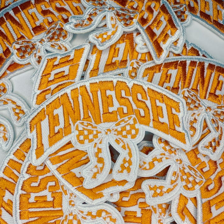 3" TENNESSEE w BOW -  Embroidered Hat Patch