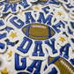 3"  GAME DAY In BLUE  -  Embroidered Hat Patch
