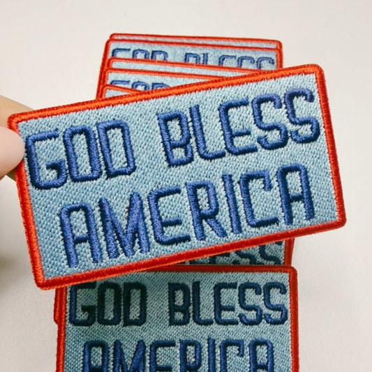 3" GOD BLESS AMERICA - Embroidered Hat Patch