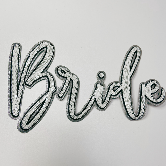10" Bride in white & Black - Sequin Patch
