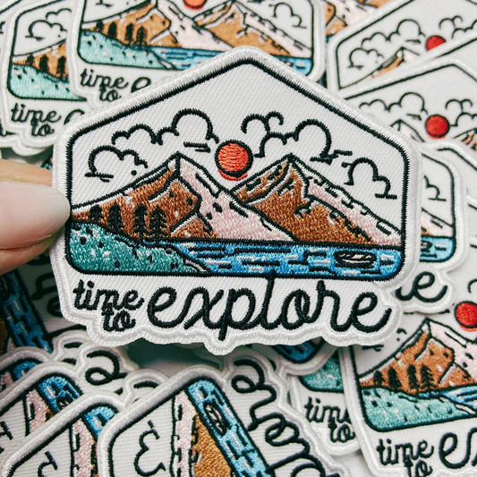 3" Time to EXPLORE - Embroidered Hat Patch