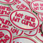 2.5" Hot Girls Hit Curbs PINK & SILVER  -  Embroidered Hat Patch