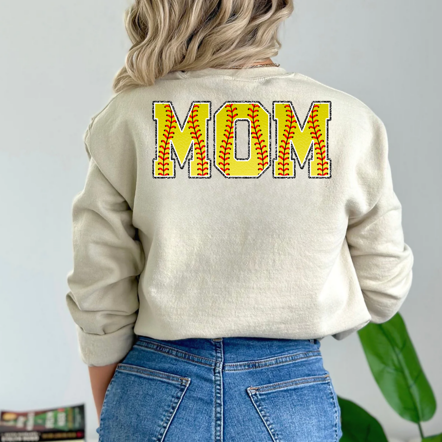 (shirt not included) MOM in Softball font  - Clear Film Transfer