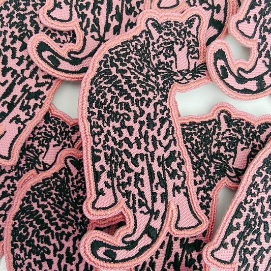3" Mauve Leopard - Embroidered Hat Patch (3"H x 1.75"W)