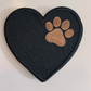 2.5" Heart w Paw -  Embroidered Hat Patch