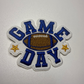 3"  GAME DAY In BLUE  -  Embroidered Hat Patch