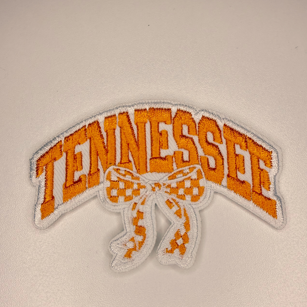 3" TENNESSEE w BOW -  Embroidered Hat Patch