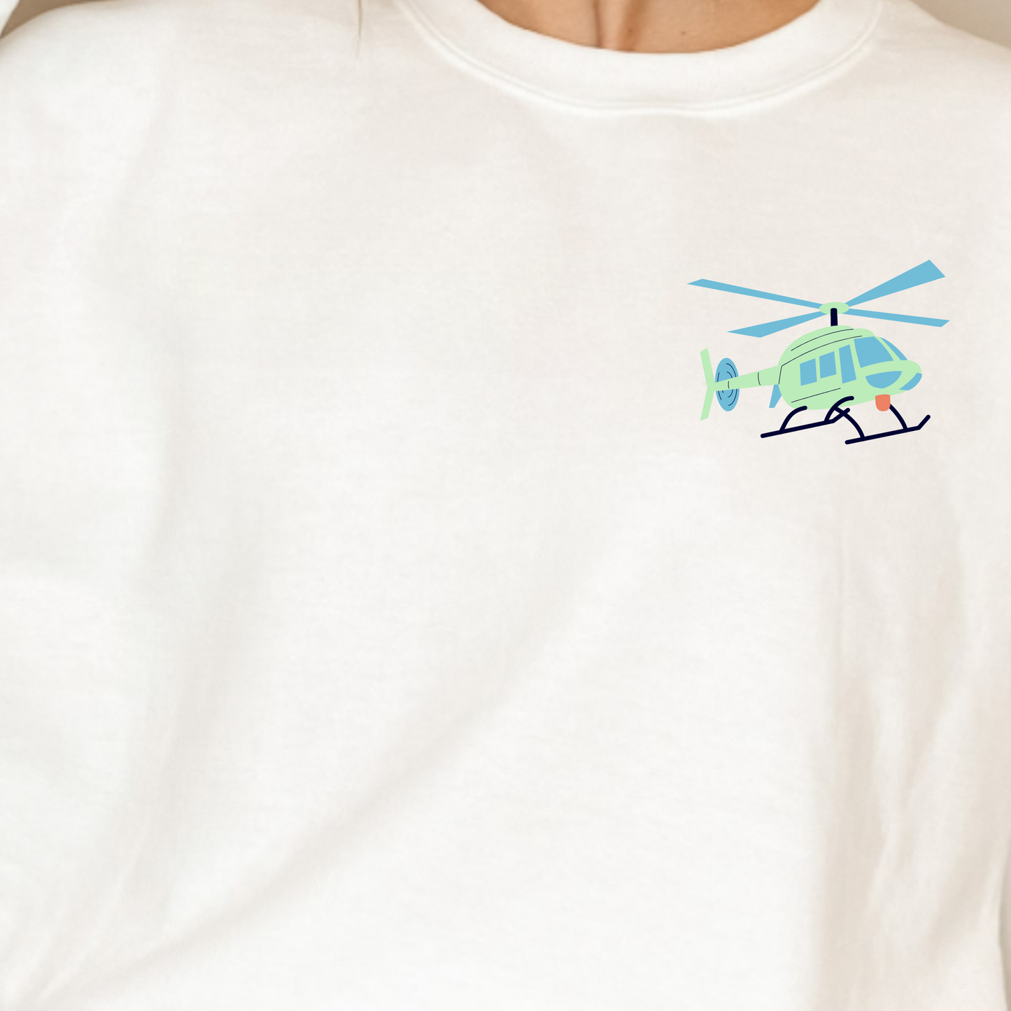 (shirt not included) HELI pocket - Green & Blue -  Clear Film Transfer