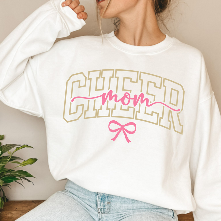 (shirt not included) CHEER MOM -  GLITTER  DTF TRANSFER ( COLD PEEL)