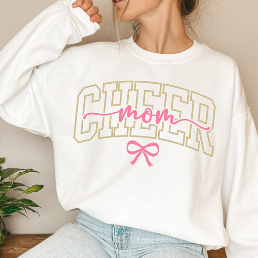 (shirt not included) CHEER MOM - GLITTER DTF TRANSFER ( COLD PEEL)