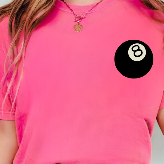 (Shirt not Included) Magic 8 Ball 4" - Clear Film Transfer