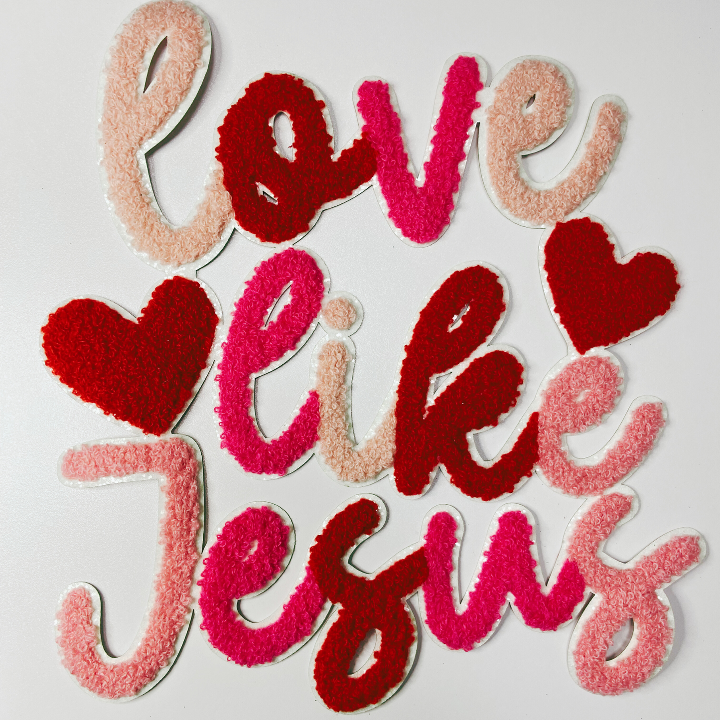 10.5” x 10" Love Like Jesus - Chenille Patch