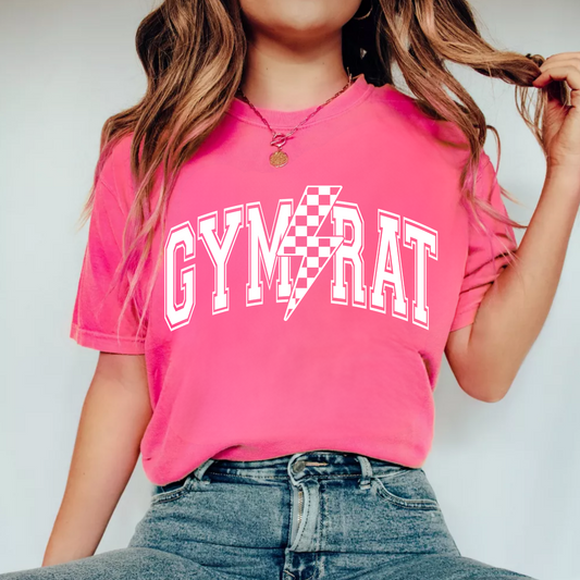 (shirt not included) Gym Rat in White - Screen print Transfer